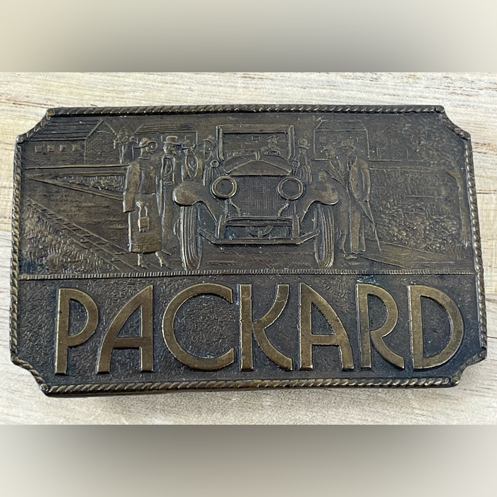 Brass Belt Buckle Packard Vtg 1974 Bergamot Brass Works Automotive Industry